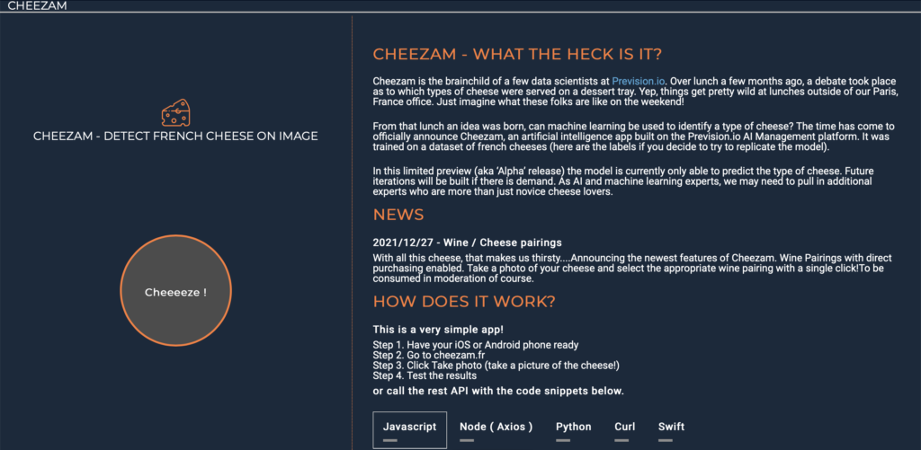 © L'interface se présente en anglais mais le site est développé par deux start-ups françaises - Cheezam