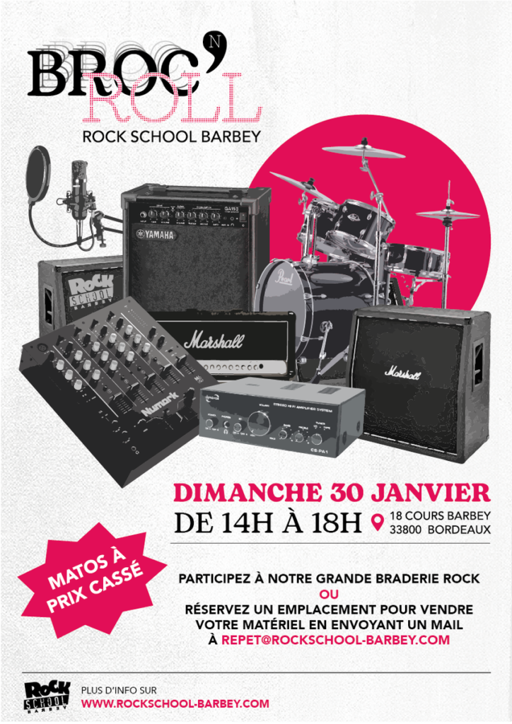 © De supers affaires à saisir ce dimanche pour se lancer dans la musique ou se perfectionner - Rock School Barbey