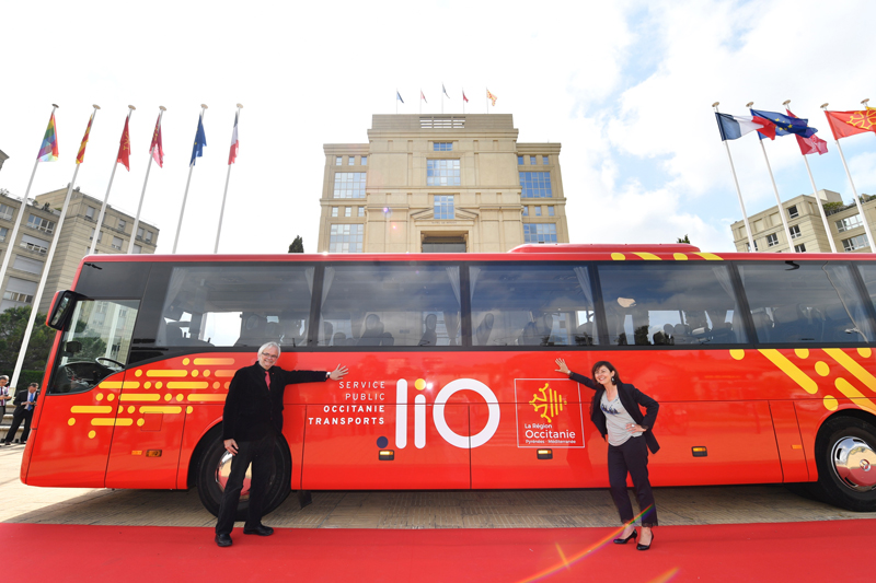 © Un bus qui relie la France à l'Espagne à moins d'1€ le trajet - liO/Région Occitanie