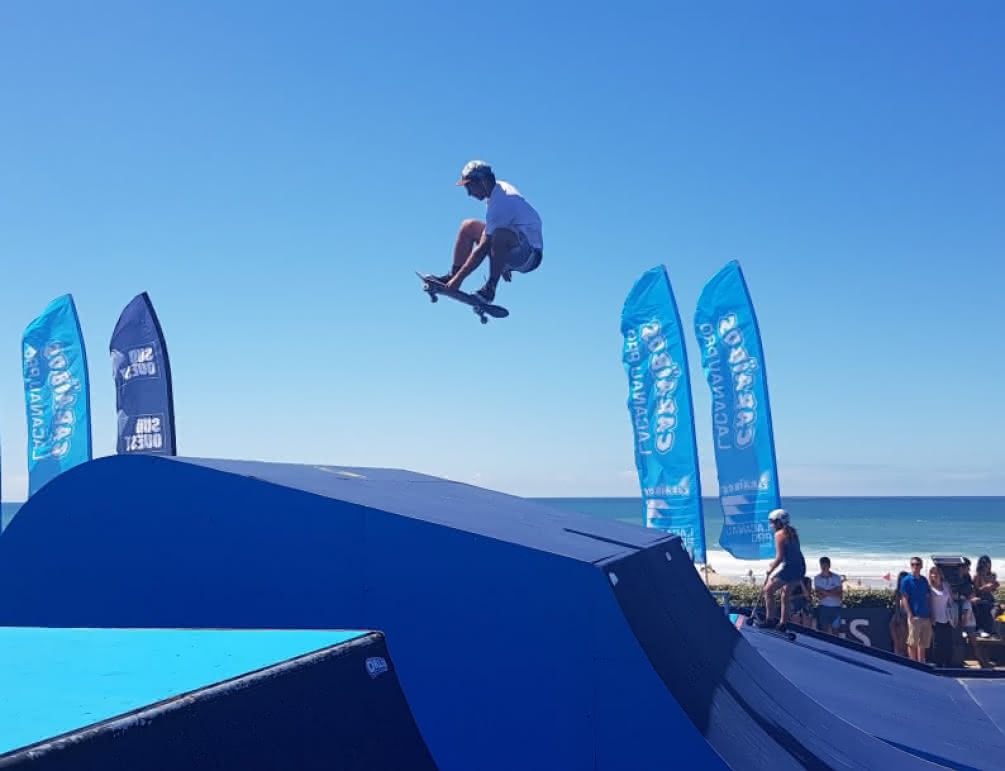 © Déjà en 2018 le skatepark était en place lors de l'événement - Mairie de Lacanau/ Caraïbos Lacanau Pro