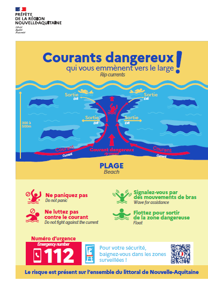 © Le littoral girondin est le plus dangereux de France à cause de ses baïnes - Préfecture de Nouvelle-Aquitaine