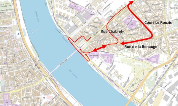 © Un plan de déviation a été mis en place pour contourner le pont de pierre - Bordeaux Métropole