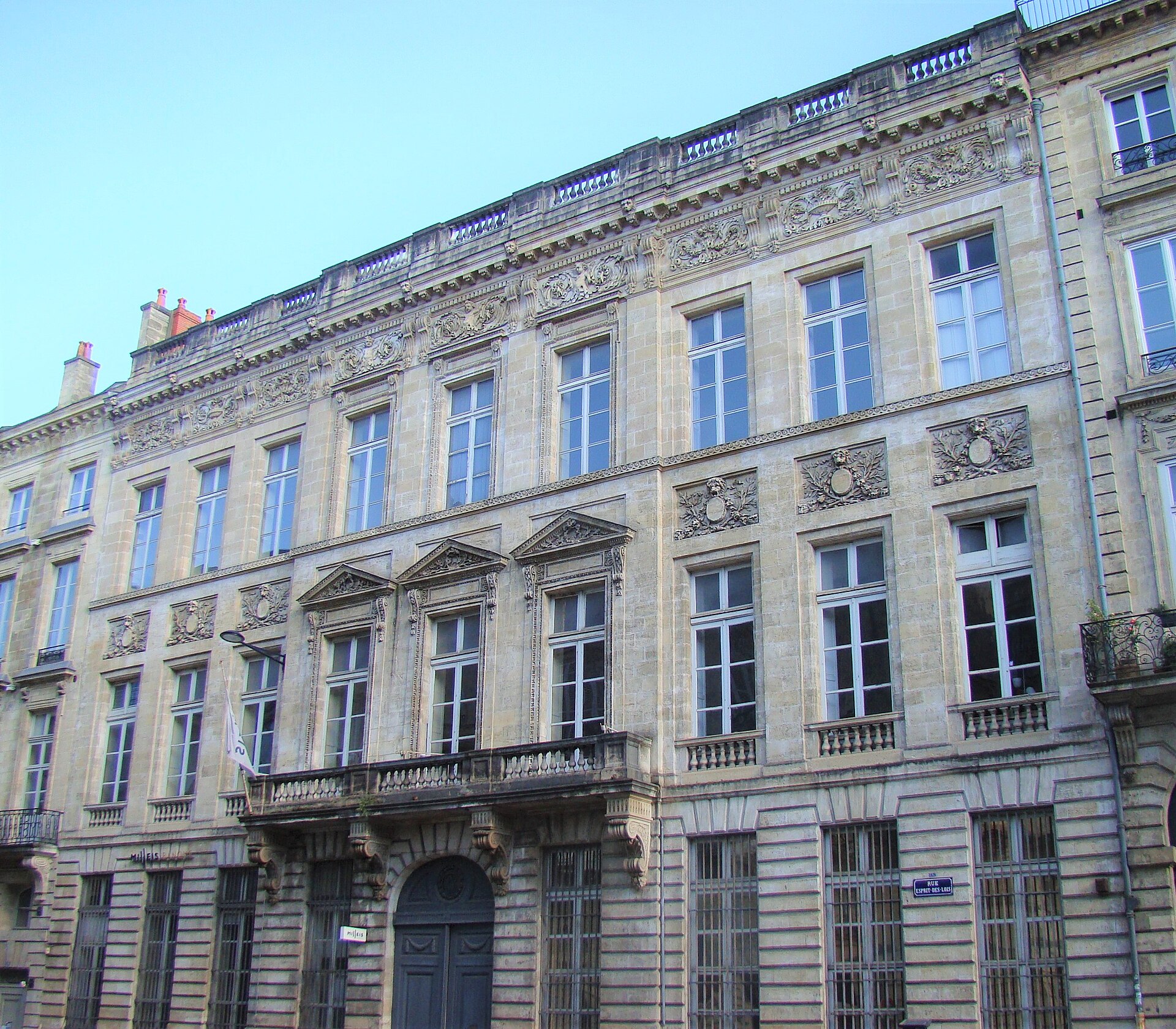 Façade de l’Hôtel Piganeau à Bordeaux