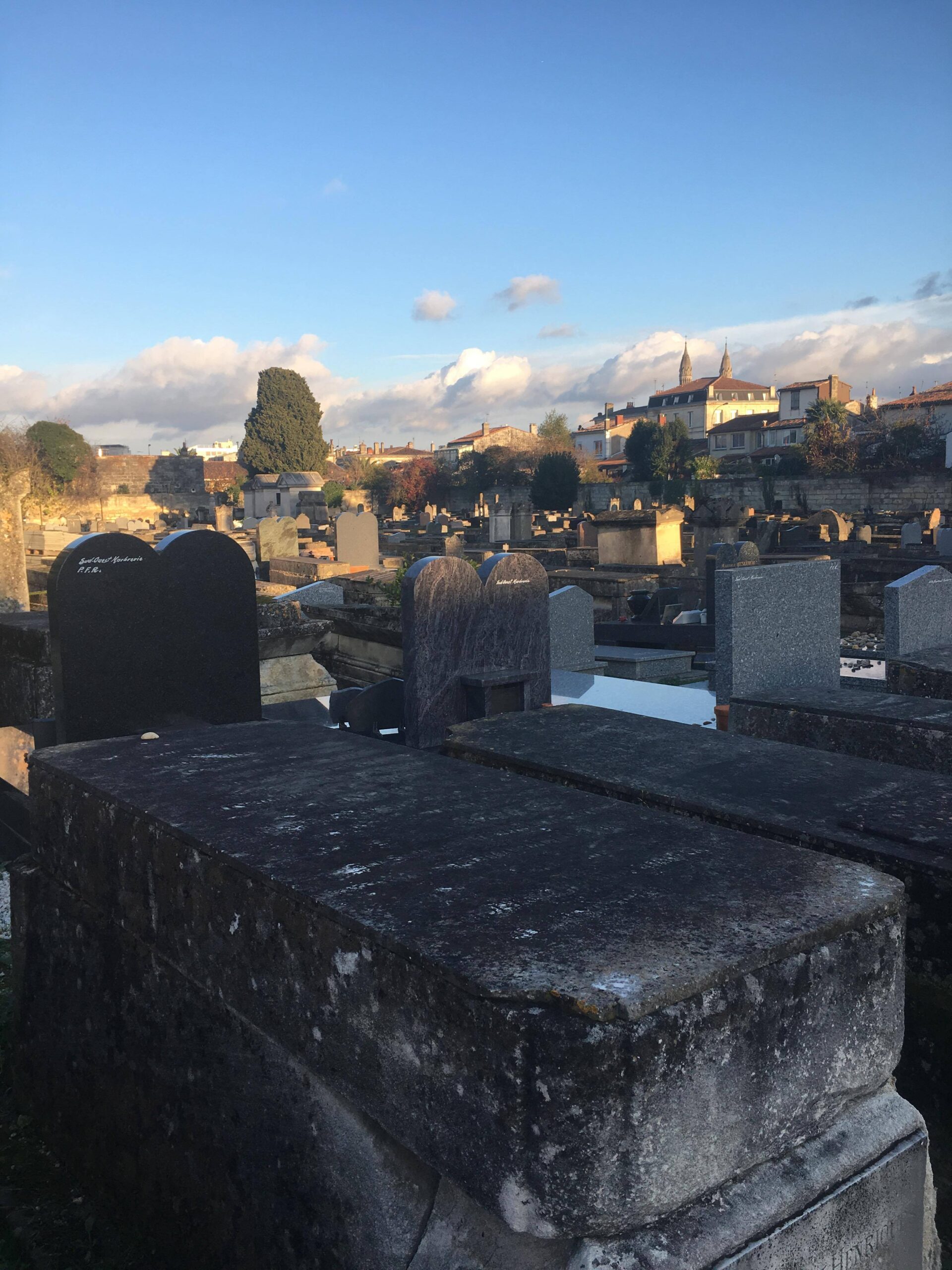 Vue du cimetière israélite du cours de l’Yser à Bordeaux