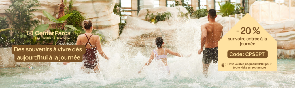 Publicité – Profite de -20 % sur ton entrée journée à Center Parcs Landes de Gascogne 🌿