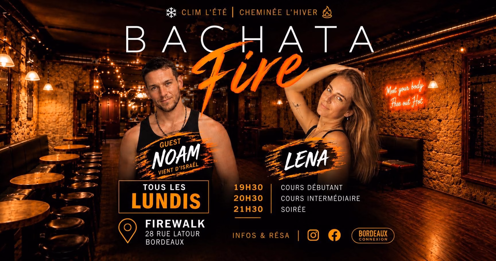 Soirée Bachata Fire au Fire Walk à Bordeaux, le 12 octobre 2026
